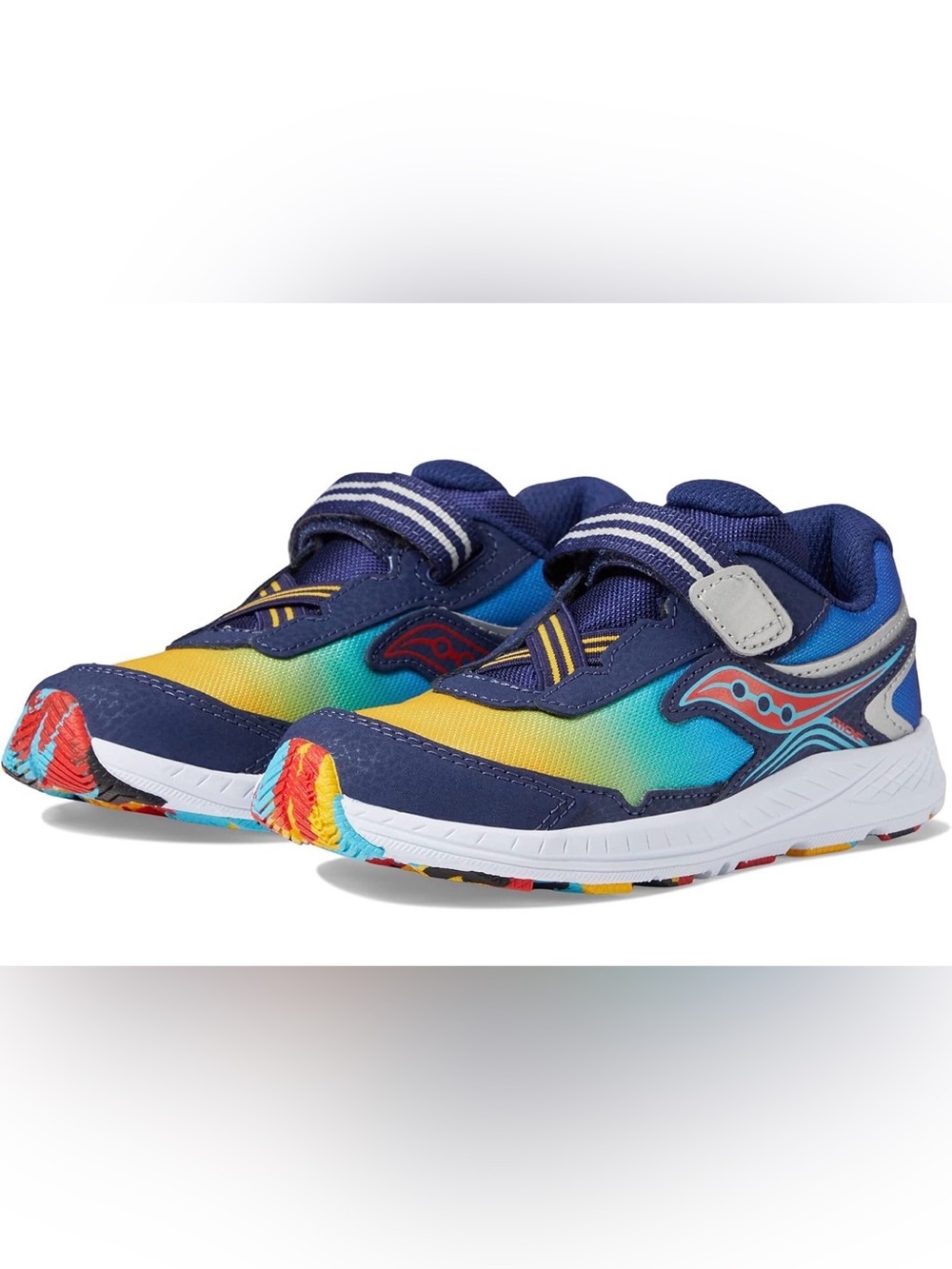 Saucony Kids' Ride 10 Jr. Sneakers - Blue/Yellow. Size 5